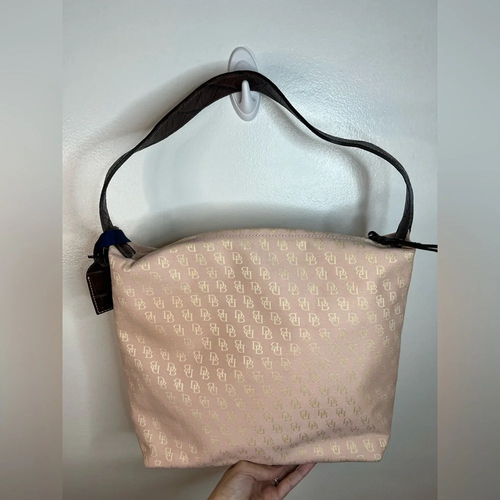 Vintage Dooney & Bourke Monogram Canvas
Shoulder Bag. - Picture 2 of 7
